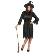 Halloween-Hexenkostüm für Damen schwarz - Thema: Horror + Zauberei - Schwarz - Größe Einheitsgröße (40)