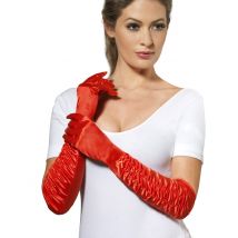 Lange Damen-Handschuhe rot - Rot - Größe Einheitsgröße