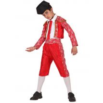 Torero-Kostüm für Jungen - Thema: Länder + Kulturen - Rot - Größe 152/158 (10-12 Jahre)