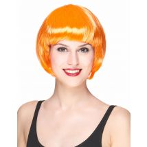 orange Kurzhaar-Perücke für Damen - Thema: 20er / 30er Jahre - Neon - Größe Einheitsgröße
