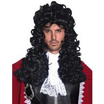 Piratenperücke gelockt für Herren schwarz - Thema: Piraten - Schwarz - Größe Einheitsgröße