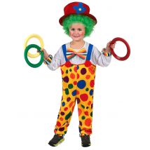 Jongleur Clownskostüm für Kinder bunt - Thema: Clowns + Zirkus - Bunt - Größe 134/140 (10-12 Jahre)