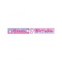 Banner mit dem Alter des Geburtstagskindes - Thema: Destockage PRO - Rosa, Pink