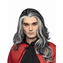 Herrenperücke schwarz-weiß - Thema: Horror + Zauberei - Andere - Größe Einheitsgröße