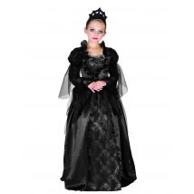 Halloween Komtessen-Kostüm für Mädchen - Thema: Horror + Zauberei - Schwarz - Größe 110/116 (4-6 Jahre)