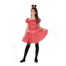 Maus Kostüm für Mädchen rot weisse Punkte - Thema: Kostümideen - Multicolore - Größe 134/146 (7-9 Jahre)