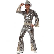 Silbernes Disco-Kostüm für Herren - Thema: Disco (70er) - Grau, Silber - Größe XS / S