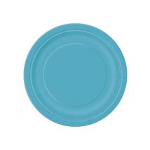 16 große karibischblaue Pappteller 23 cm - Thema: Kostüme nach Farben - Blau - Größe Einheitsgröße