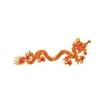 Rot-goldener Drache - Chinesische Neujahrs-Wanddeko - Thema: Tiere - Rot - Größe Einheitsgröße
