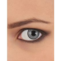 Originelle Kontaktlinsen schwarz-weiße Spirale - Bunt - Größe Einheitsgröße