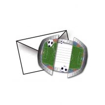 Einladungskarten mit Fußball-Stadion 8 Stück 15 x 10 cm - Thema: Fanartikel - Multicolore - Größe Einheitsgröße