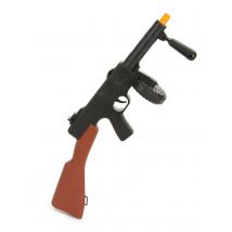 Gangster-Maschinengewehr Spielzeug für Fasching schwarz-braun - Thema: Berufe + Uniformen - Schwarz - Größe Einheitsgröße