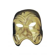 Goldene Theater-Maske für Erwachsene - Thema: Maschere di Venezia - Gold - Größe Einheitsgröße