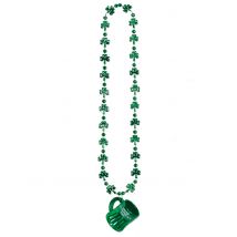 Saint Patrick Bierkrug-Halskette - Thema: Kostüme nach Farben - Grün - Größe Einheitsgröße