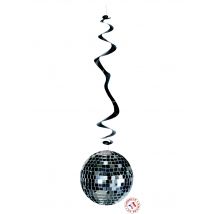 6 hängende Spiralen Disco - Thema: Disco (70er) - Grau, Silber - Größe Einheitsgröße