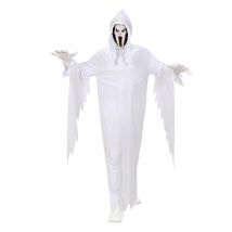 Geister-Kostüm für Kinder Halloween - Thema: Kostümideen - Grau, Weiss - Größe 128 (5-7 Jahre)