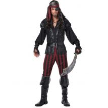 Seeräuber Männerkostüm schwarz-rot - Thema: Piraten - Schwarz - Größe XL