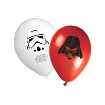 8 Star Wars Latexballons - Thema: Filmstars + Promis - Weiß - Größe Einheitsgröße