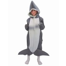 Hai-Kostüm für Kinder - Thema: Kostümideen - Grau, Silber - Größe 110/116 (4-6 Jahre)