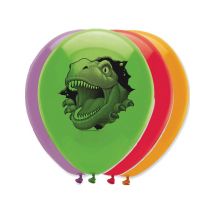 6 Luftballons Dinosaurier - Thema: Tiere - Grün - Größe Einheitsgröße