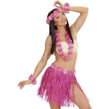 Hawaï Kostüm-Set für Erwachsene in rosa - Thema: Hawaii - Rosa, Pink - Größe Einheitsgröße