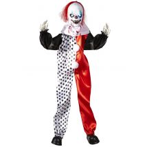 Mörderische Clown Dekofigur leuchtend 90 cm - Thema: Horror + Zauberei - Rot - Größe Einheitsgröße