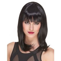 Deluxe Perücke mit schwarzem mittellangem Haar für Frauen - 170g - Thema: Accessoires Carnaval - Schwarz - Größe Einheitsgröße