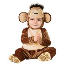 Affen-Kostüm für Babys aus Samt braun-beige - Thema: Kostümideen - Braun - Größe 80/86 (18-24 Monate)