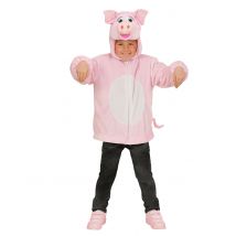 Schwein-Kostüm für Kinder Jacke mit Kapuze - Thema: Tiere - Größe 104 (2-3 Jahre)