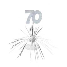Tischaufsteller - Zahl 70 - Thema: Déco d'ambiance anniversaire - Grau, Silber - Größe Einheitsgröße