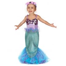 Meerjungfrau-Kostüm für Mädchen - Thema: Fabelwesen - Multicolore - Größe 98/104 (3-4 Jahre)