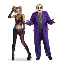 Joker + Harley Quinn Kostüm-Set für Paare - Thema: Lizenzen - Rot - Größe Einheitsgröße