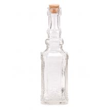 Geschenk-Flasche aus Glas mit 12 cm Höhe - Grau, Weiss - Größe Einheitsgröße