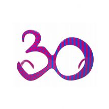 Brille zum 30. Geburtstag - Thema: Photobooth - Rosa, Pink - Größe Einheitsgröße