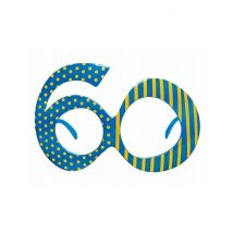Brille 60.Geburtstag - Thema: Kostüme nach Farben - Blau - Größe Einheitsgröße