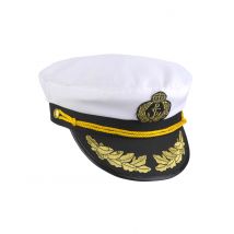 Kapitäns-Mütze für Erwachsene - Thema: Berufe + Uniformen - Grau, Weiss - Größe Einheitsgröße