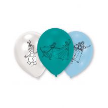6 Latexballons Eiskönigin - Thema: Prinzessinnen - Blau - Größe Einheitsgröße