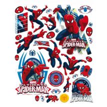 Spiderman Fenster-Sticker Dekoset 42 x 30 cm - Thema: Superhelden - Bunt - Größe Einheitsgröße