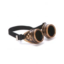 Steampunk Pilotenbrille für Erwachsene - Thema: Rock'n'Roll - Braun - Größe Einheitsgröße