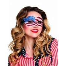 Glitzernde Augenmaske USA-Flagge für Damen - Thema: Accessoires Carnaval - Größe Einheitsgröße