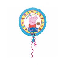 Folienballon Happy Birthday Peppa Wutz 43 cm - Thema: Déco d'ambiance anniversaire - Bunt - Größe Einheitsgröße