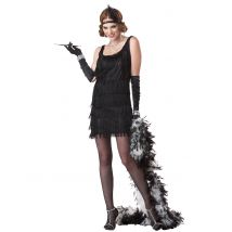 20er Charleston Kostüm für Damen schwarz - Thema: Charleston (20er) - Schwarz - Größe S (38/40)