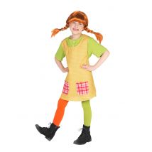 Pippi Langstrumpf Kostüm für Kinder - Thema: Filmstars + Promis - Multicolore - Größe 134/140 (9-10 Jahre)