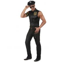 Kostüm sexy Polizist für Herren - Schwarz - Größe XL
