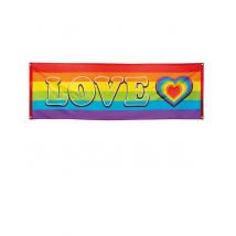 LOVE Party-Banner Regenbogen 74 x 220 cm - Thema: Kostüme nach Farben - Bunt - Größe Einheitsgröße