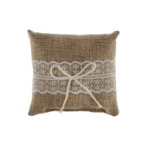 Hochzeitsringkissen aus Jute und Spitze 12 cm rustikaler Stil - Braun - Größe Einheitsgröße