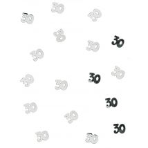 Silbernes Tischkonfetti 30 Jahre 10g - Thema: Déco d'ambiance anniversaire - Grau, Silber - Größe Einheitsgröße
