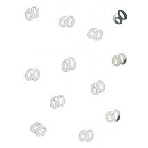 Tischkonfetti 60 Jahre silber 10g - Thema: Déco d'ambiance anniversaire - Grau, Silber - Größe Einheitsgröße