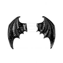 Flügel aus schwarzem Vinyl-Daemon Erwachsene Halloween - Thema: Teufel - Schwarz - Größe Einheitsgröße