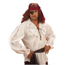 Weiß Piratenhemd für Mann - Thema: Piraten - Grau, Weiss - Größe XL